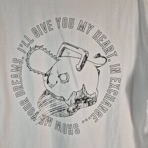 Copied - Uniqlo UT Chainsaw Man Anime T-Shirt Pochita Graphic White Tee Large L